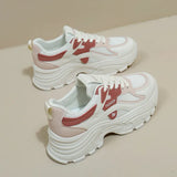 Breakj Korean Version Of The Thick Platform Dad Shoes 2025 Spring New Street Shot Student Running Sneakers Increased Casual QRJ