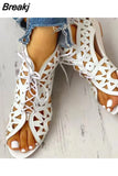 Summer New Shoelaces Gladiator Boot Leisure Wedge Heel Comfort Women Shoes Plus Size Women Sandals Zapatillas De