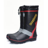 Men Rain Boots Soles with Steel Nails Outsole Waterproof Non - Slip Fishing Boots Rubber with Strip Safety big size 46 49
