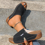 Breakj New Women's Slippers Hollow Large-Size Slippers Casual Fashion Slope And Fish Mouth Cool