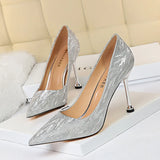 Breakj Versatile Women's Shoes Bridesmaids Wedding Shoes High Heel Shallow Pointed Sexy Nightclub Show Thin Female Singles