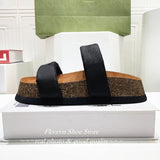 Open Toe Slippers Runway Beach Shoes For Women Slip On Flats Leisure Outwear White Platform Sandals Woman