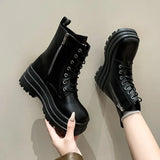 Breakj Boots Women's New Side Zipper Thick Bottom Tine For Autumn/Winter