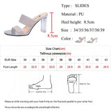 2024 Fashion Silver High Heels Sandals Women Summer Transparent Heeled Slippers Woman Open Toe Shiny Party Shoes