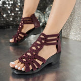 Breakj Sandals 2025 New Soft Leather Mother Shoes Fashion Wearing Ladies Soft Bottom Hollow Women's Cool Shoes Large