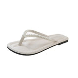 Breakj Slippers Women 2025 Summer New Korean Version Of Fashion Outside The Water Drill Clip Flat And Beach Cool