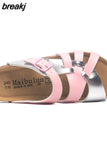 2023 New Fashion Summer Cork Slipper Women Casual Beach Non-slip Outside Cut-outs Slip on Slides