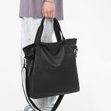 Capacity Fashion Men Shoulder Bag PU Leather Women Soft Caual Storage Sports Fitness Tote