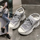 Breakj Spring And Summer New Slope Hedley Women's Thick-Soled Flying Weaving With Fish Mouth Sports Sandals Fashion Casual Roman