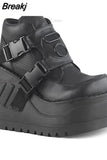 Design Cool Block Great Quality Big Size 43 Gothic Style Platform Woman Boots Fashion Casual Cosy Woman Shoes Ankle