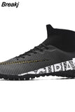 Men Soccer Shoes Turf Black Kids Cleats Training Football Boots High Ankle Sport Sneakers Size
