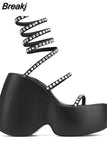 Dropship Brand New 2023 Summer Chunky Platform Wedges Women Slipper Mules Shoes Comfy Fashion Woman Shoes
