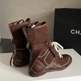 Height-Hunting Duck Boots Lady In The Match Color Niche Design With Boxing Boots Outdoor Workwear Martin