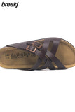 2023 Summer Cross Cork Slipper New Fashion Women Casual Beach Slip on Outside Non-slip Slides