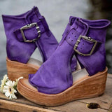 Sandals Casual Wedge Heels Sandals With Platform Chaussure Femme Retro Summer Shoes For Women High Heels Sandalias