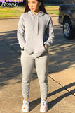 Hoodies Sporty Two Piece Set Women PINK Letter Print Sweatshirt And Skinny Pants Tracksuit Autumn Winter Casual