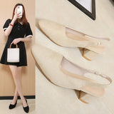 Breakj Spring And Summer New Sharp High-Heeled Shoes Women Coarse Heel Head Sandals Behind The Empty Light Single