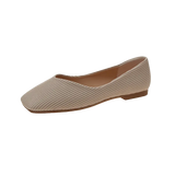 Ballet flats hot knitting square toe single shoes woman breathable soft sole moccasins flats shallow candy color