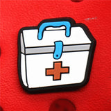 Sale 1pcs Medical Supplies PVC Shoe Charms Cute Stethoscope Syringe Shoe Buckle Decoration Jibz fit Croc Kids X-mas