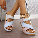 Breakj Collage Thick Bottom Slope And Slippers Women 2025 New Cross-Word Fish Mouth Large Size