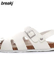 2023 New Unisex Buckle Cork Sandals Men Summer Beach Women Cut-outs Casual Sandalias