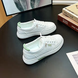 Breakj 2024 New Small White Shoes Korean Version Ins Web Celebrity Breathable Light Mouth Casual Shoes Pure Color Round Head Low Top