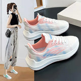 Breakj Summer New Korean Version Breathable Flying Weaver Women's Shoes Ins Tide Students Running Sports Shoes Women's Casual Shoes BK