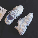 Sneakers Women Casual Vulcanized Shoes Woman High Platform Sneakers Lace Up White Sneakers Women Height Increase
