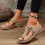 Breakj 2024 New Slope And Women Cool Slippers Large Thick Bottom Slope And Flower Slippers