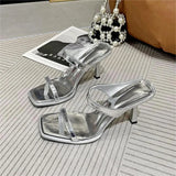 Breakj Fashion High-Heeled Slippers Hong Kong Style Retro-Shaped Flip-Flops Outside The Sister Wearing Women's