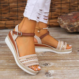 Breakj Slope Heel Sandals Women 2025 Summer New Buckle Fish Mouth Fashion