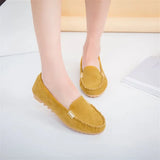 Breakj And Summer Round Head Flat Heded Shallow Shoes Single Shoes Metal Buckle Flat-Soled Women's Shoes Students Bean Shoes Casual Single