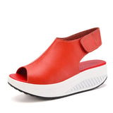 5 Styles Summer Women Sandals Platform Wedges Sandals Leather Swing Peep Toe Casual Shoes Women Walk Shoes Flats Size