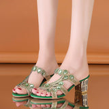 Women Cute Sweet Blue Crystal Peep Toe High Heel Shoes & Sandals Ladies Classic Summer High Heels Party Shoes