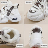 Breakj New Velvet Thickening And Warm Winter Cold Snow Boots Anti-Skid Students Platform Cotton Shoes Female