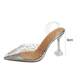 Crystal Transparent women's sandals comfortable Ladies Peep Toe party sandals High Heel Shoes Fall protection Non-slip heel