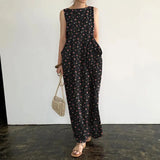 Oversized Casual ZANZEA Loose Vestido Maxi Long Robe Femme 2022 Summer Sleeveless Beach Sundress Bohemian Printed Women