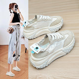 Breakj 2024 New Korean Version Breathable Dad Shoes Female Ins Students Casual Shoes Female Platform Running Women's Shoes