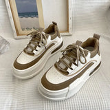Autumn / Winter New Shoes Women's Niche Design Round Head Single Shoes With Color Thick Sole Increased Casual Sports Board