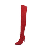 Breakj Knee-High And Knee-High Women's New Large Size 43 Velvet Fine And Elastic Boots Plus Velvet