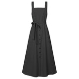 Women's Autumn Overalls Vestidos Fashion Islamic Dress ZANZEA 2022 Casual Solid Tank Marocain Robe Female Button Sundress