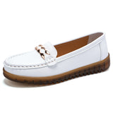 Breakj Leather Shoes Women 2025 Spring Mother Shoes Bean Shoes Women's Large Size Soft-Soled Driving Shoes Large-Size Casual Leather