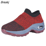 2020 Summer Women Sneakers Fashion Breathable Mesh Casual Shoes Platform Sneakers For Women Black Sock