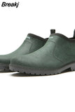 Boots Men's Winter Woolen Cotton Low Top Fashion Warm Rain Boots Anti-slip Fishing Shoes Rain Shoes Men Short Rubber
