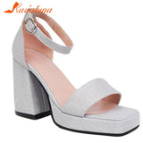 Platform Chunky Heels 2023 Summer Woman Sandals Great Quality Lady Office Sexy Party Woman Wedding Shoes