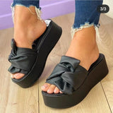 Summer Platform Sandals for Women Fashion Casual Hemp Wedges Slippers Thick Sole Open Toe Outdoor Beach Woman Walking