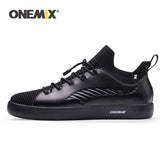 2019 Couple Skateboarding Shoes Men Sneakers Leather Casual Breathable Lace Up Walking Shoes Knitted Mesh Flats