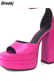Dropship 2023 Summer Platform Woman Shoes Sandals Office Lady Cute Elegant High Heeled Women Sandals Shoes Big Size