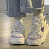 Breakj Wind Board Shoes Female Spring And Autumn Hot Style Star Board Shoes 2024 New Heighten Breathable Sports Shoes Thick Platform Small White