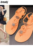 Flat Women's Summer Sandals Flip Flops Bohemian Flat Beach Shoes Female Casual Shoe for Women Woman Espadrilles 41